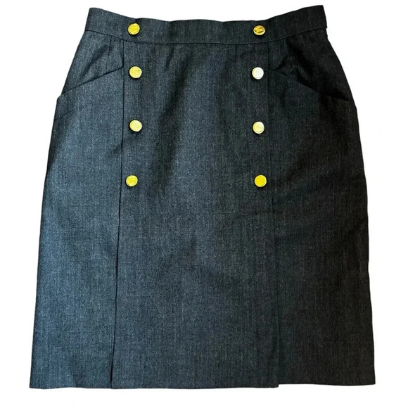 Burberrys A Line Button Wool Skirt Pockets Size 6 work wear Professional - Picture 7 of 7